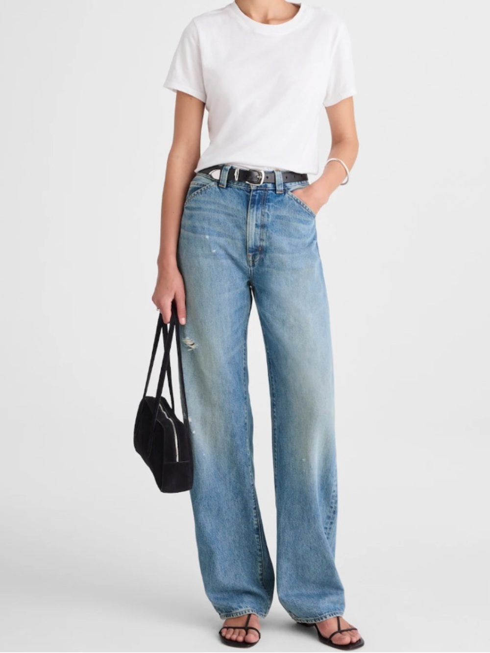 NEW Madewell The Balloon Jeans Barrel Leg High Waist Size 31 Cotton Blue Denim